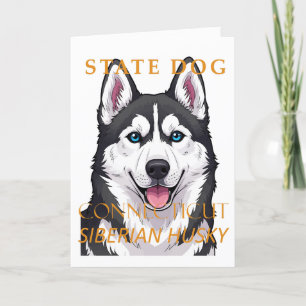 Connecticut Territory Hond Siberische Husky Feestdagen Kaart