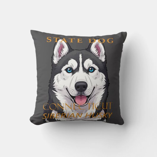 Connecticut Territory Hond Siberische Husky Kussen (Voorkant)