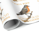 Connecticut Territory Vogel De Turdus Migratorious Cadeaupapier (Rol Hoek)
