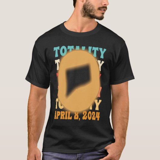Connecticut Totality Solar Eclipse April 8 2024 As T-shirt (Voorkant)