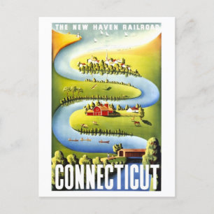  Connecticut Travel Poster Briefkaart