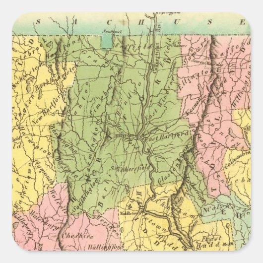 Connecticut US Vierkante Sticker (Voorkant)