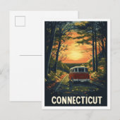 Connecticut USA Art Vintage Travel Briefkaart (Voorkant / Achterkant)