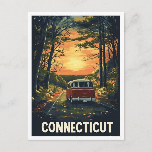 Connecticut USA Art Vintage Travel Briefkaart (Voorkant)
