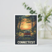 Connecticut USA Art Vintage Travel Briefkaart (Staand voorkant)