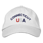 Connecticut USA Embroing White Pet (Voorkant)