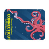 Connecticut USA Octopus vintage reisposter Magneet (Horizontaal)