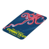 Connecticut USA Octopus vintage reisposter Magneet (Linkerzijde)