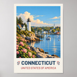 Connecticut USA – Oude Reisposter Poster
