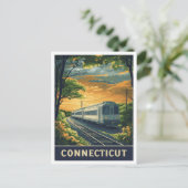 Connecticut USA Vintage Illustration Travel Briefkaart (Staand voorkant)