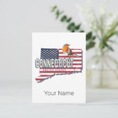 Connecticut Verenigde Staten retro state kaart  (Staand voorkant)