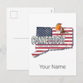 Connecticut Verenigde Staten retro state kaart  (Voorkant / Achterkant)