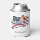 Connecticut Verenigde Staten retro state kaart Blikjeskoeler (Blikje Voorkant)