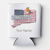 Connecticut Verenigde Staten retro state kaart Blikjeskoeler (Voorkant)