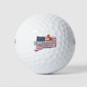 Connecticut Verenigde Staten retro state kaart  Golfballen (Voorkant)