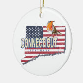 Connecticut Verenigde Staten retro state kaart  Keramisch Ornament (Links)