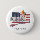 Connecticut Verenigde Staten retro state kaart  Ronde Button 5,7 Cm (Voorkant)