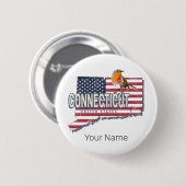 Connecticut Verenigde Staten retro state kaart  Ronde Button 5,7 Cm (Voorkant /achterkant)