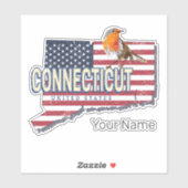 Connecticut Verenigde Staten retro state kaart Sticker (Vel)
