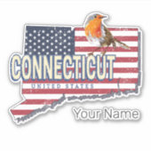 Connecticut Verenigde Staten retro state kaart Sticker (Voorkant)