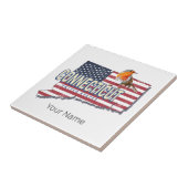 Connecticut Verenigde Staten retro state kaart Tegeltje (Zijkant)