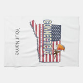 Connecticut Verenigde Staten retro state kaart  Theedoek (Horizontaal)