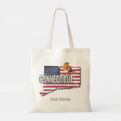Connecticut Verenigde Staten retro state kaart Tote Bag (Achterkant)
