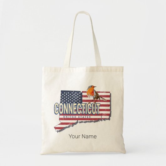 Connecticut Verenigde Staten retro state kaart Tote Bag (Voorkant)
