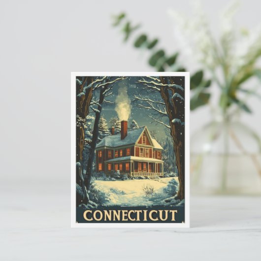 Connecticut Verenigde Staten Vintage Travel Briefkaart (Staand voorkant)