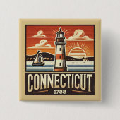 Connecticut Vierkante Button 5,1 Cm (Voorkant)