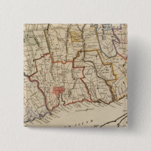 Connecticut Vierkante Button 5,1 Cm (Voorkant)