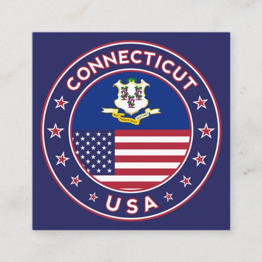 Connecticut Vierkante Visitekaartje (Voorkant)