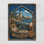 Connecticut Vintage Reis Briefkaart (Voorkant)