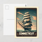 Connecticut | Vintage van patriottische spirit Briefkaart (Voorkant / Achterkant)
