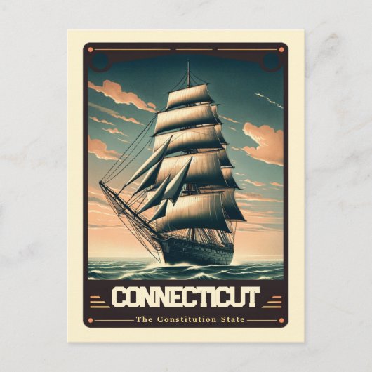 Connecticut | Vintage van patriottische spirit Briefkaart (Voorkant)