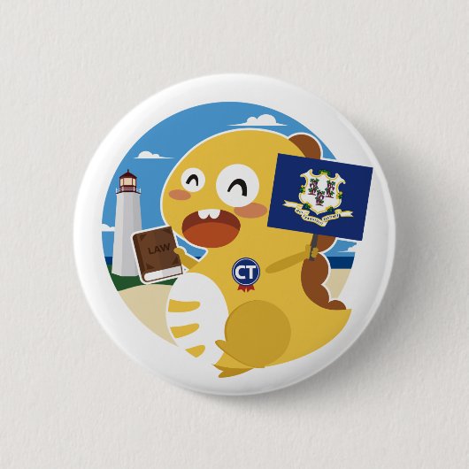 Connecticut VIPKID-Button Ronde Button 5,7 Cm (Voorkant)