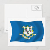 Connecticut Vlag Ansichtkaart Briefkaart (Voorkant / Achterkant)