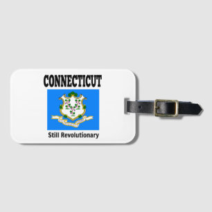 Connecticut vlag en motto bagagelabel