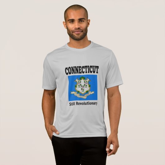 Connecticut vlag en motto t-shirt (Voorkant volledig)
