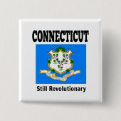 Connecticut vlag en motto vierkante button 5,1 cm (Voorkant)