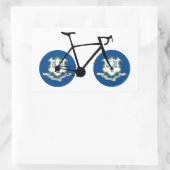 Connecticut Vlag Fietsen Rechthoekige Sticker (Tas)