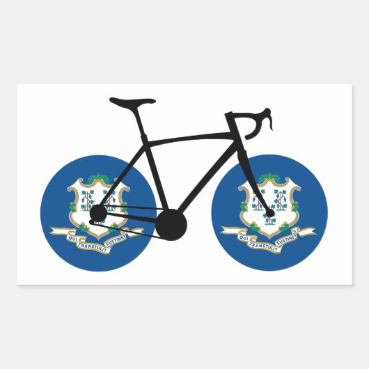 Connecticut Vlag Fietsen Rechthoekige Sticker (Voorkant)
