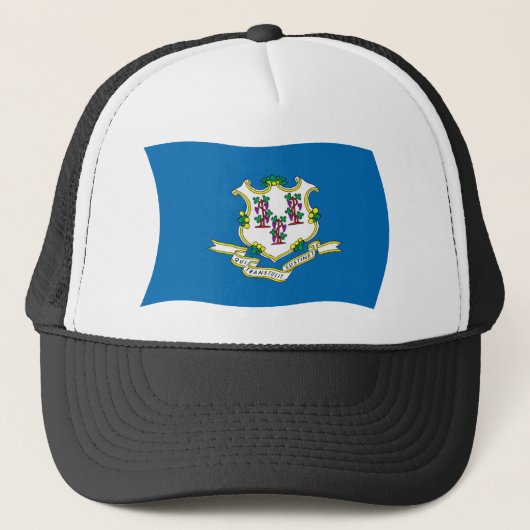 Connecticut Vlag Hoed Trucker Pet (Voorkant)