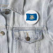 Connecticut Vlag Knop Ronde Button 5,7 Cm (In situ)