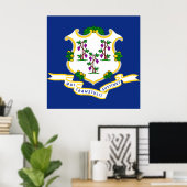 Connecticut-vlag Poster (Thuiskantoor)