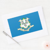 Connecticut-vlag Rechthoekige Sticker (Envelop)