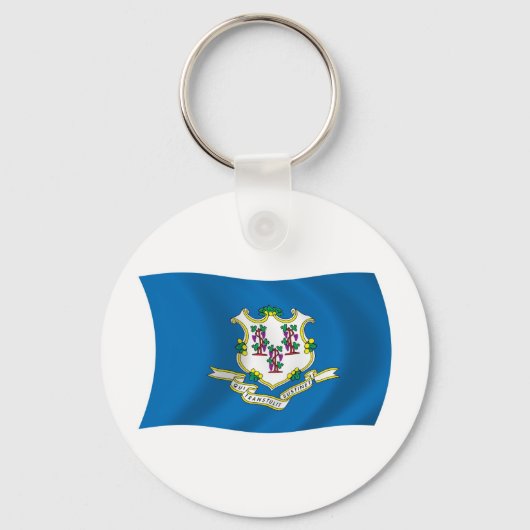 Connecticut Vlag Sleutelhanger (Voorkant)