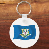 Connecticut Vlag Sleutelhanger (Voorkant)