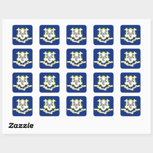 Connecticut-vlag Vierkante Sticker (Vel)