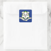 Connecticut-vlag Vierkante Sticker (Tas)